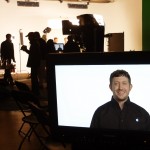 Apple presenter Jake Behren is ready for his close-up.